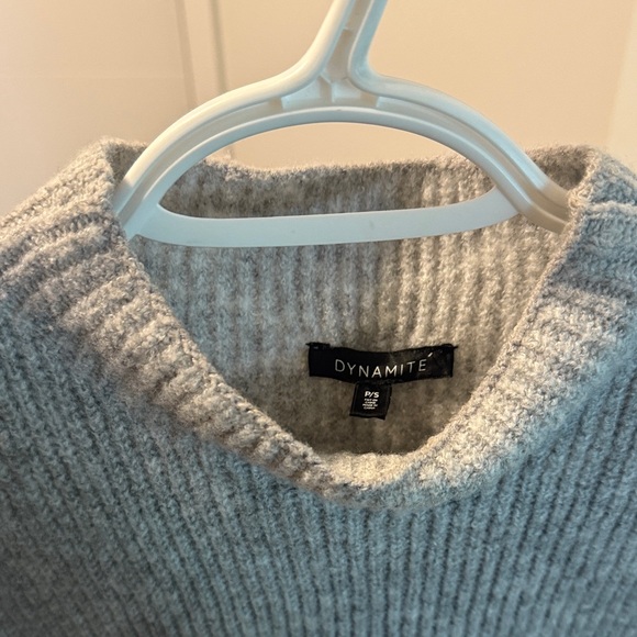 Dynamite *Heavenly Yarn* Light Gray Ribbed Sweater - Picture 1 of 2